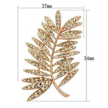 LO2830 - White Metal Brooches Flash Rose Gold Women Top Grade Crystal Light Peach