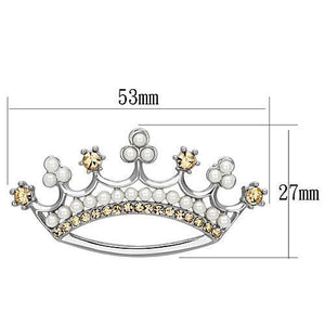 LO2838 - White Metal Brooches Imitation Rhodium Women Synthetic White