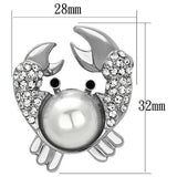 LO2842 - White Metal Brooches Imitation Rhodium Women Synthetic White