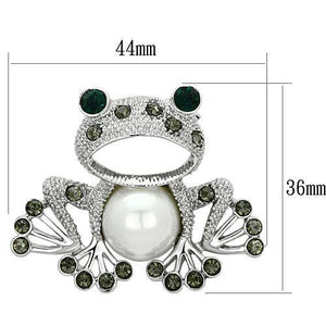 LO2844 - White Metal Brooches Imitation Rhodium Women Synthetic White
