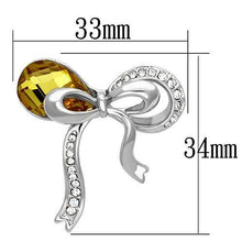 LO2846 - White Metal Brooches Imitation Rhodium Women Synthetic Topaz