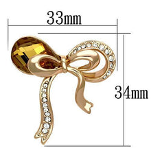LO2847 - White Metal Brooches Flash Rose Gold Women Synthetic Topaz