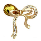 LO2847 - White Metal Brooches Flash Rose Gold Women Synthetic Topaz