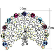 LO2848 - White Metal Brooches Imitation Rhodium Women Top Grade Crystal Multi Color