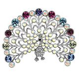 LO2848 - White Metal Brooches Imitation Rhodium Women Top Grade Crystal Multi Color