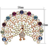 LO2849 - White Metal Brooches Flash Rose Gold Women Top Grade Crystal Multi Color