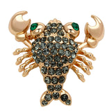 LO2851 - White Metal Brooches Flash Rose Gold Women Top Grade Crystal Emerald