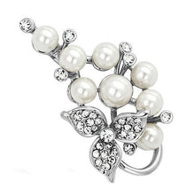 LO2852 - White Metal Brooches Imitation Rhodium Women Synthetic White