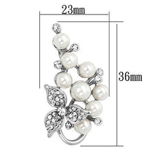 LO2852 - White Metal Brooches Imitation Rhodium Women Synthetic White