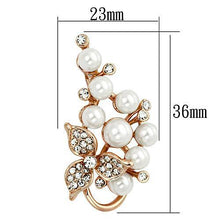 LO2853 - White Metal Brooches Flash Rose Gold Women Synthetic White