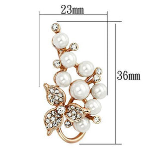 LO2853 - White Metal Brooches Flash Rose Gold Women Synthetic White