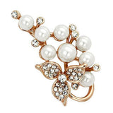 LO2853 - White Metal Brooches Flash Rose Gold Women Synthetic White