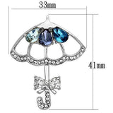 LO2854 - White Metal Brooches Imitation Rhodium Women Synthetic Multi Color