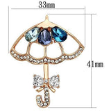 LO2855 - White Metal Brooches Flash Rose Gold Women Synthetic Multi Color