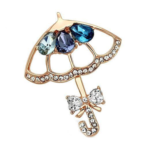LO2855 - White Metal Brooches Flash Rose Gold Women Synthetic Multi Color