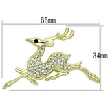 LO2859 - White Metal Brooches Flash Gold Women Top Grade Crystal Multi Color