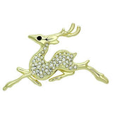 LO2859 - White Metal Brooches Flash Gold Women Top Grade Crystal Multi Color