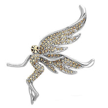 LO2862 - White Metal Brooches Imitation Rhodium Women Top Grade Crystal Champagne