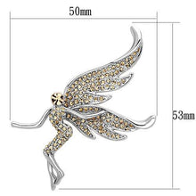 LO2862 - White Metal Brooches Imitation Rhodium Women Top Grade Crystal Champagne