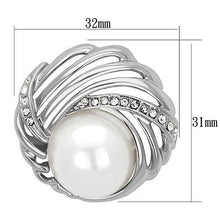 LO2866 - White Metal Brooches Imitation Rhodium Women Synthetic White