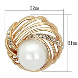 LO2867 - White Metal Brooches Flash Rose Gold Women Synthetic White