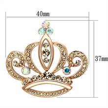 LO2871 - White Metal Brooches Flash Rose Gold Women Top Grade Crystal Multi Color