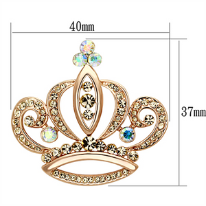 LO2871 - White Metal Brooches Flash Rose Gold Women Top Grade Crystal Multi Color