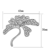 LO2874 - White Metal Brooches Imitation Rhodium Women Top Grade Crystal Clear