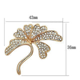 LO2875 - White Metal Brooches Flash Rose Gold Women Top Grade Crystal Clear