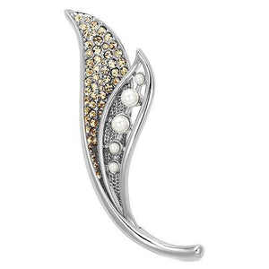 LO2876 - White Metal Brooches Imitation Rhodium Women Synthetic White