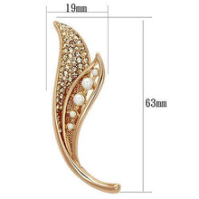 LO2877 - White Metal Brooches Flash Rose Gold Women Synthetic White