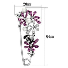 LO2878 - White Metal Brooches Imitation Rhodium Women Synthetic White