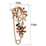 LO2879 - White Metal Brooches Flash Rose Gold Women Synthetic White