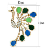 LO2881 - White Metal Brooches Flash Rose Gold Women Top Grade Crystal Clear