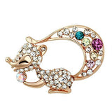 LO2889 - White Metal Brooches Flash Rose Gold Women Top Grade Crystal Multi Color