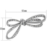 LO2890 - White Metal Brooches Imitation Rhodium Women Top Grade Crystal Clear