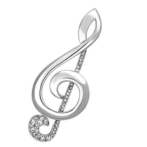 LO2892 - White Metal Brooches Imitation Rhodium Women Top Grade Crystal Clear