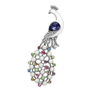 LO2896 - White Metal Brooches Imitation Rhodium Women Top Grade Crystal Multi Color