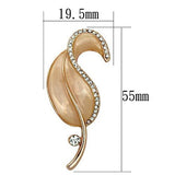 LO2899 - White Metal Brooches Flash Rose Gold Women Top Grade Crystal Clear