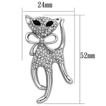 LO2900 - White Metal Brooches Imitation Rhodium Women Top Grade Crystal Jet