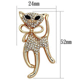 LO2901 - White Metal Brooches Flash Rose Gold Women Top Grade Crystal Jet