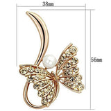 LO2903 - White Metal Brooches Flash Rose Gold Women Synthetic White