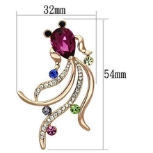 LO2905 - White Metal Brooches Flash Rose Gold Women Synthetic Fuchsia