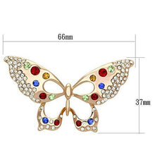 LO2907 - White Metal Brooches Flash Rose Gold Women Top Grade Crystal Multi Color