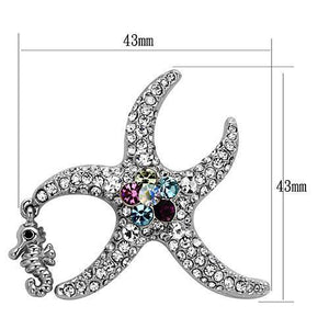LO2910 - White Metal Brooches Imitation Rhodium Women Top Grade Crystal Multi Color