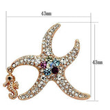 LO2911 - White Metal Brooches Flash Rose Gold Women Top Grade Crystal Multi Color