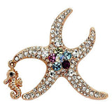 LO2911 - White Metal Brooches Flash Rose Gold Women Top Grade Crystal Multi Color
