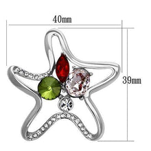 LO2912 - White Metal Brooches Imitation Rhodium Women Synthetic Multi Color