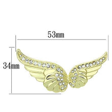LO2914 - White Metal Brooches Flash Gold Women Top Grade Crystal Clear
