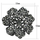 LO2919 - White Metal Brooches Ruthenium Women Top Grade Crystal Black Diamond